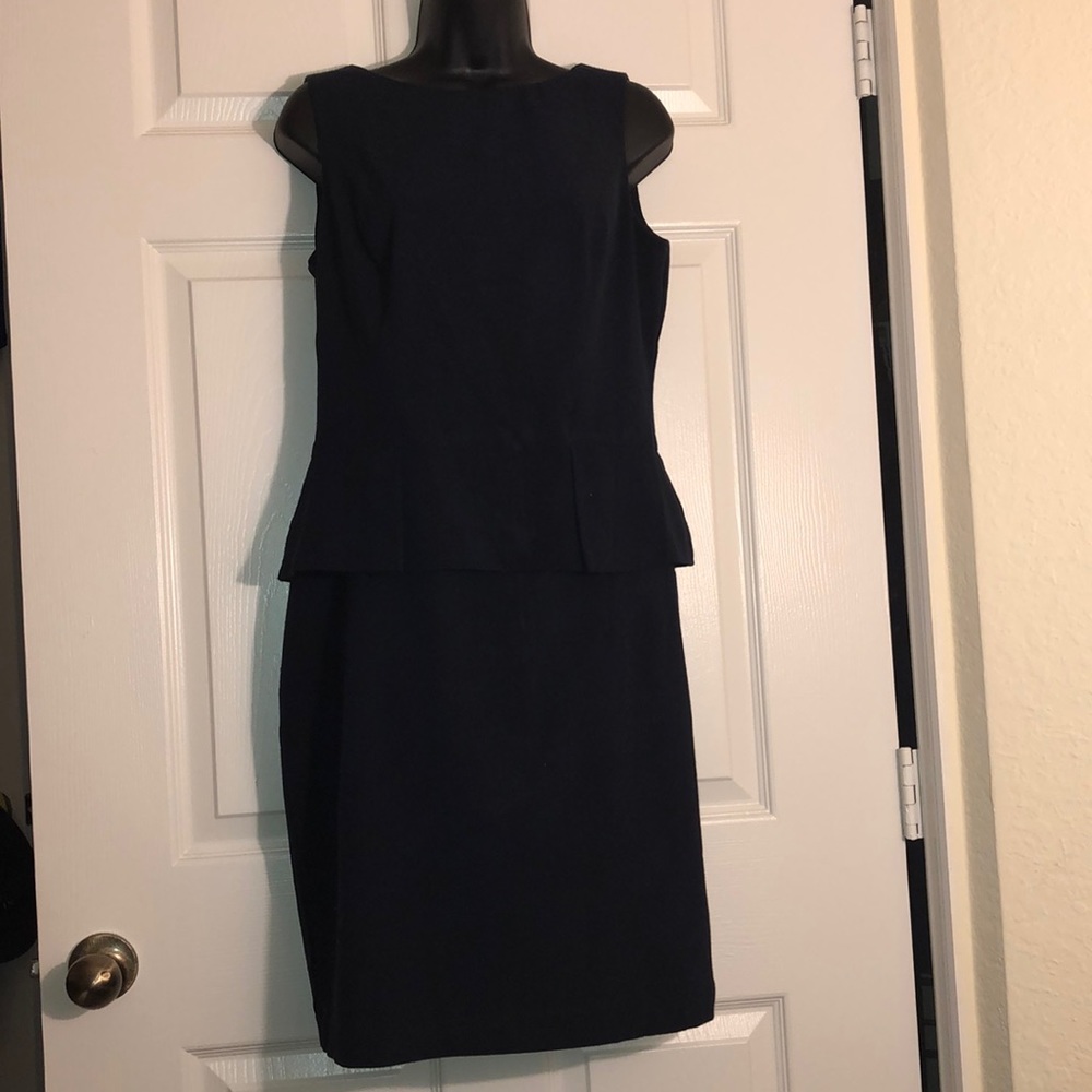 028. American Living Smoky Blue Peplum Sheath Dress